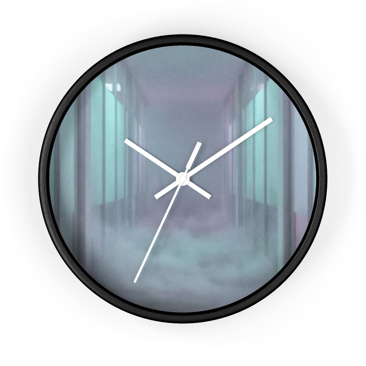 Wall Clock - Liminal Corridor Fog Art Print | Echovira...