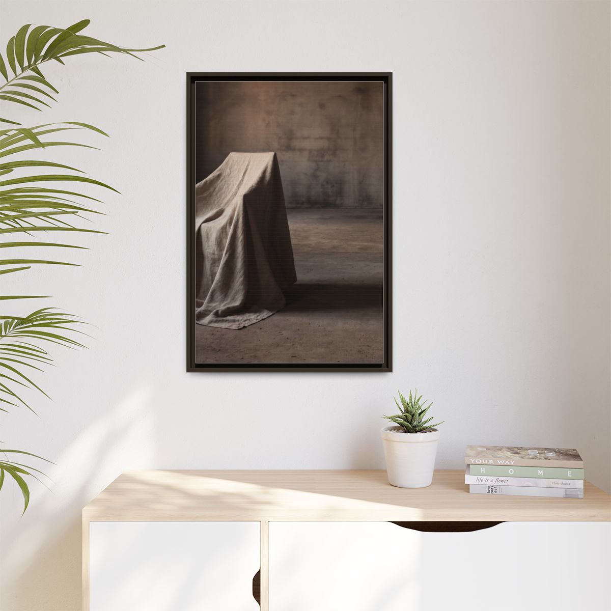 Matte Canvas, Framed - Draped Silence Still Life Art... |...