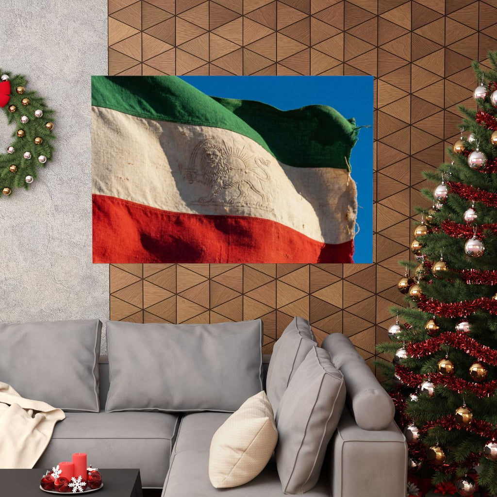 Matte Horizontal Posters - Vintage Persian Lion and Sun Flag...