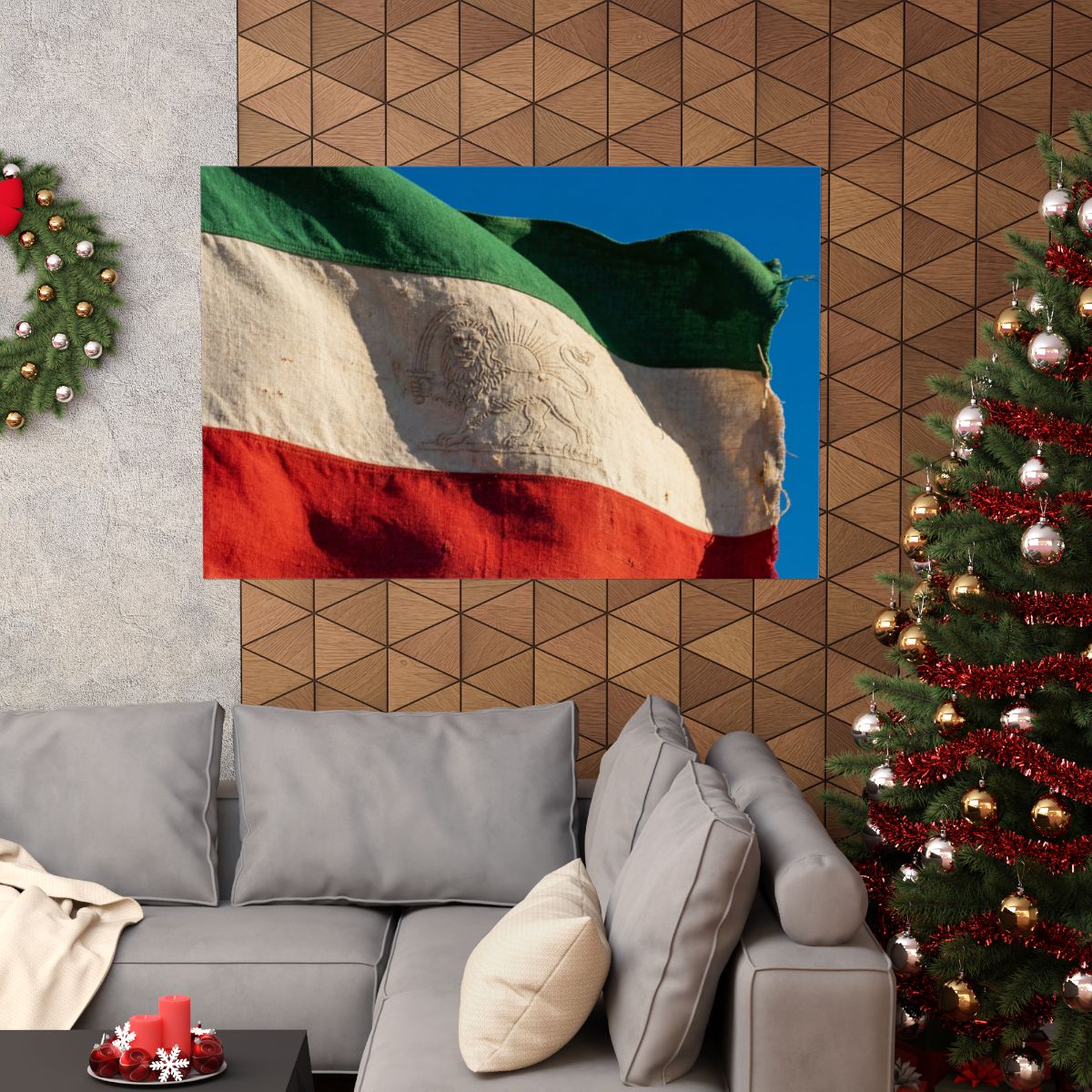 Matte Horizontal Posters - Vintage Persian Lion and Sun Flag...