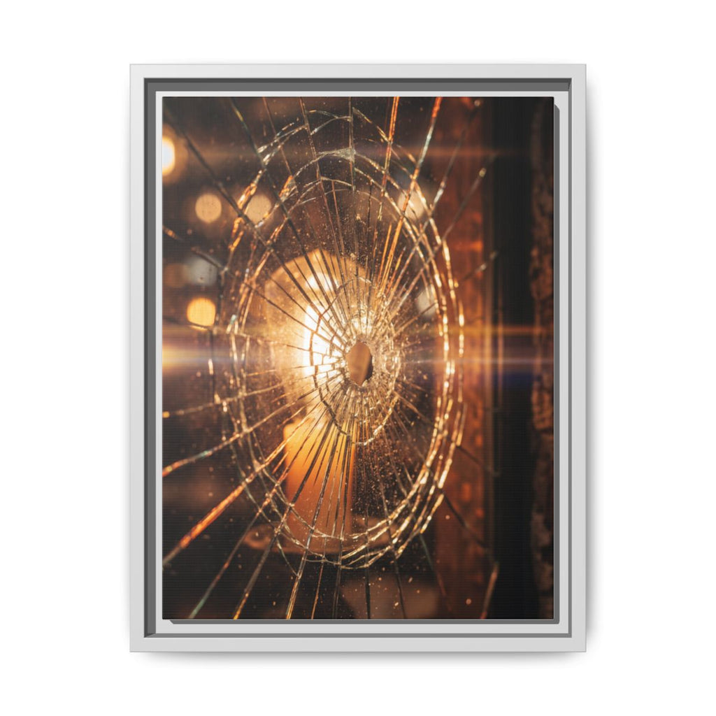 Framed Matte Canvas - Shattered Glass — White / 1.25"