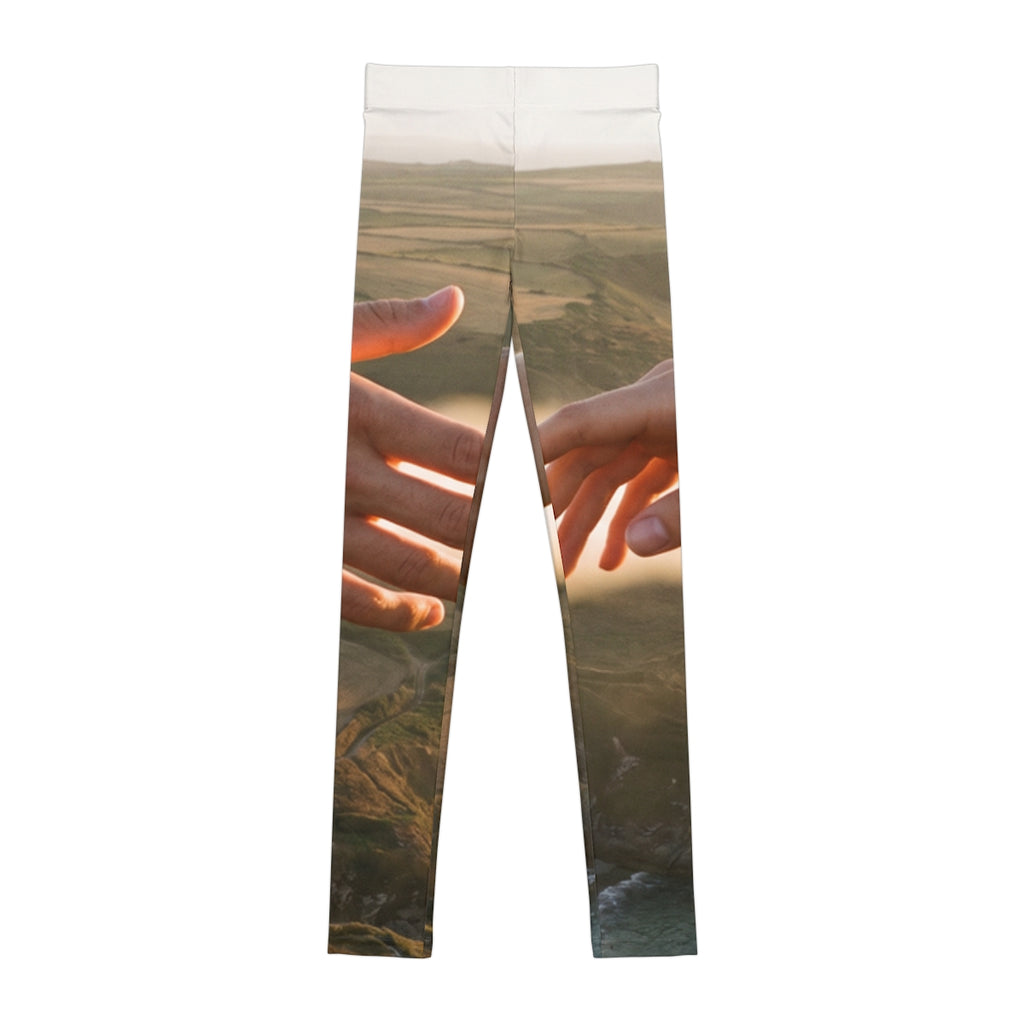 Youth Leggings - The Infinite Touch | Ethereal Coastal Art |...