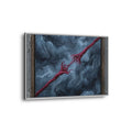 Framed Canvas Landscape Abstract Crimson Art