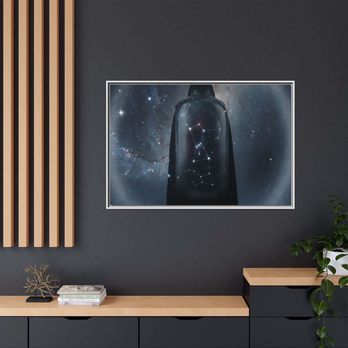 Framed Matte Canvas - Cosmic Sentinel — White / 1.25" (10×8...