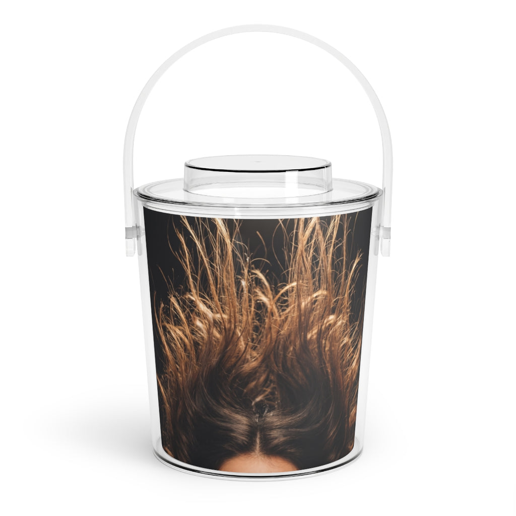 Ice Bucket with Tongs - Wild Currents Untamed Hair Art |...