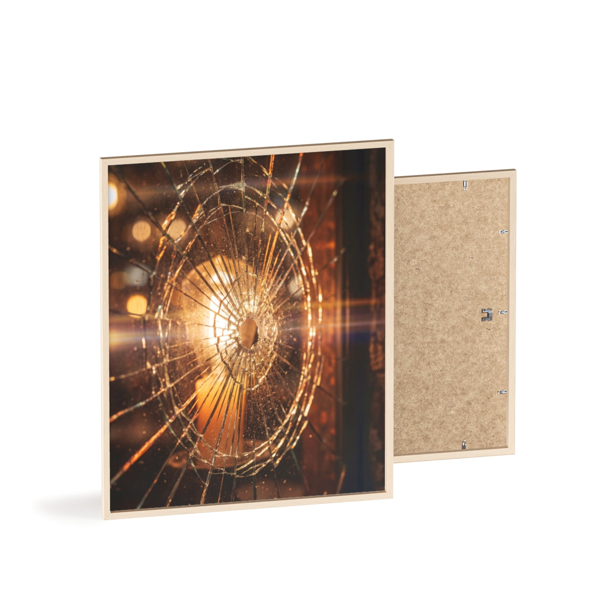Wood Framed Poster - Cinematic Fracture — Portrait