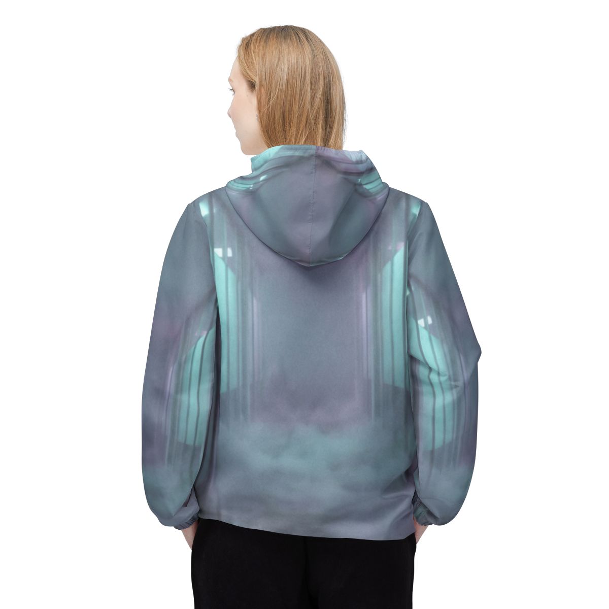 Unisex Windbreaker Jacket - Liminal Corridor Fog Art Print |...