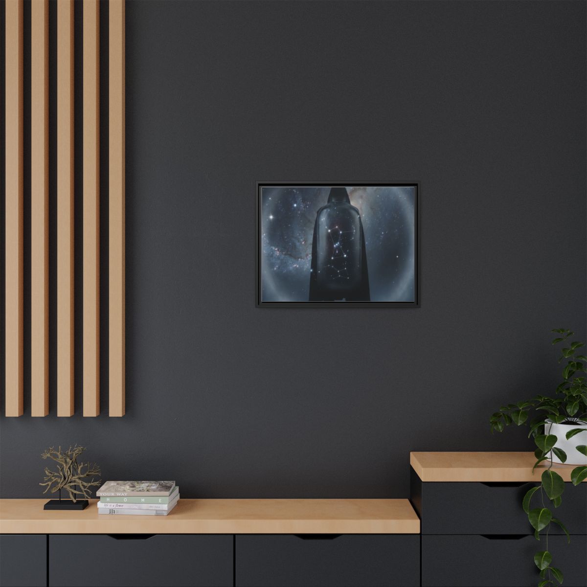 Framed Matte Canvas - Cosmic Sentinel — Black / 1.25" (10×8...