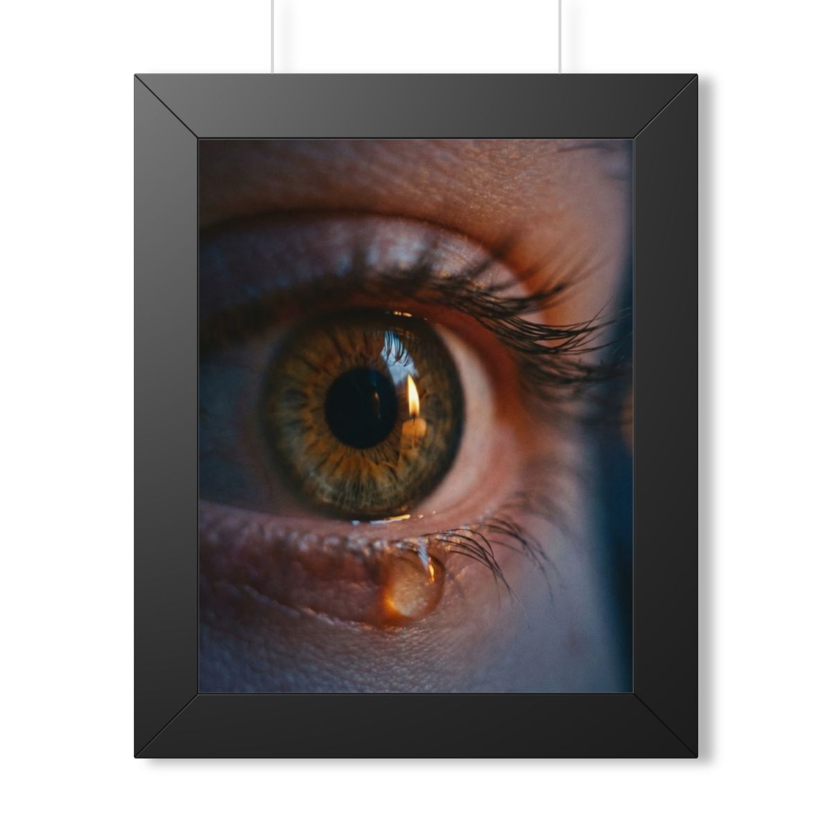 Framed Vertical Poster - Amber Iris Reflection Fine Art... |...